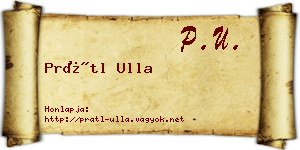 Prátl Ulla névjegykártya